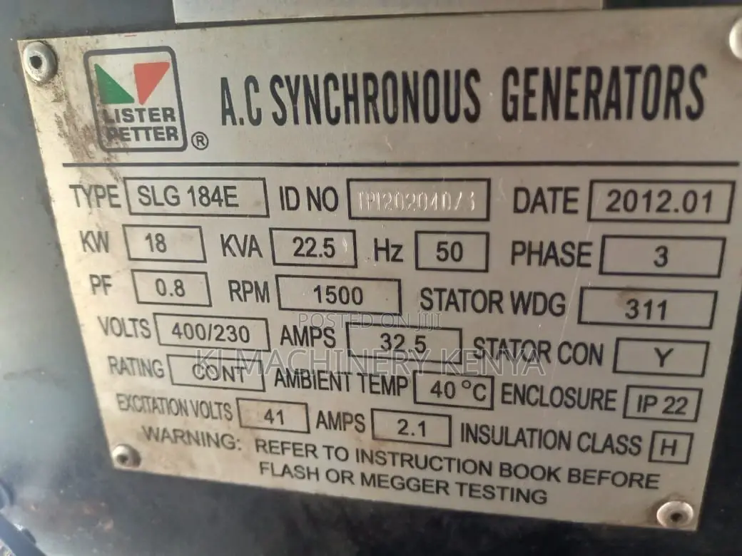 Lister Petter 15kva Generator