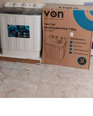 Washing Machine Twin Tub 7:5 Kg Washing Machine Von