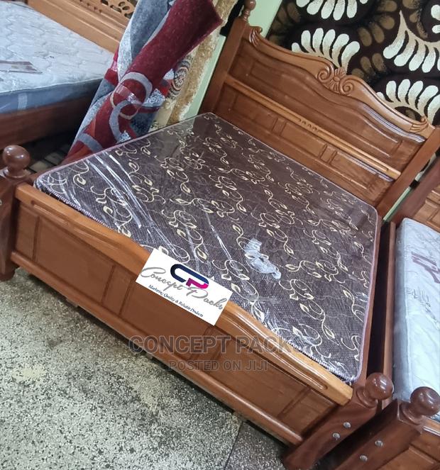5 × 6 Mahogany Wooden Bed. MATRESS SOLD SEPARETLY
