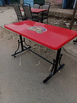 Restaurant Marble Table, Red With Logo 4ft by 2ft