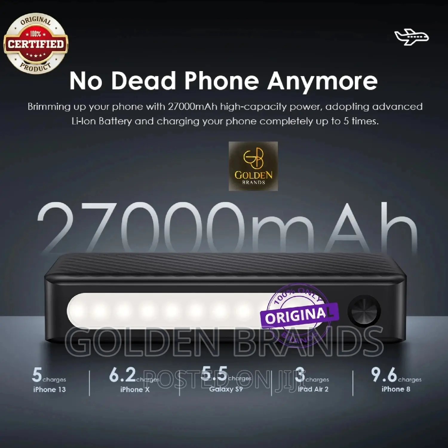 Oraimo 27000 Mah Capacity Power Bank 3level Brightness Torch