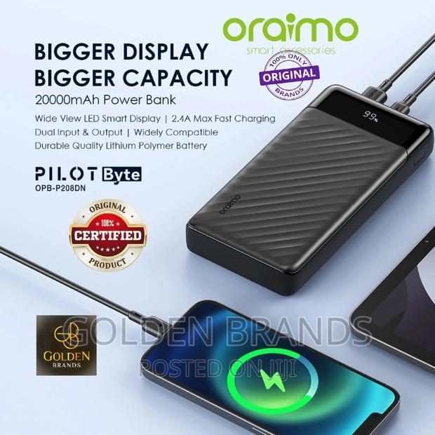 Oraimo Power Bank 20,000mah Super Fast Charging LED Display - thumbnail 5