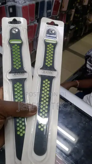 Silicone Nike Style Sport Band (For Apple Watch) Black Gre