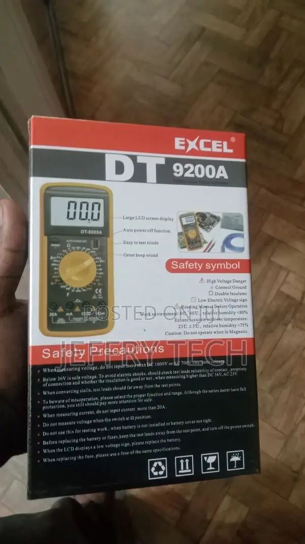 Digital Multimeter Excel DT9205A, Yellow/Black