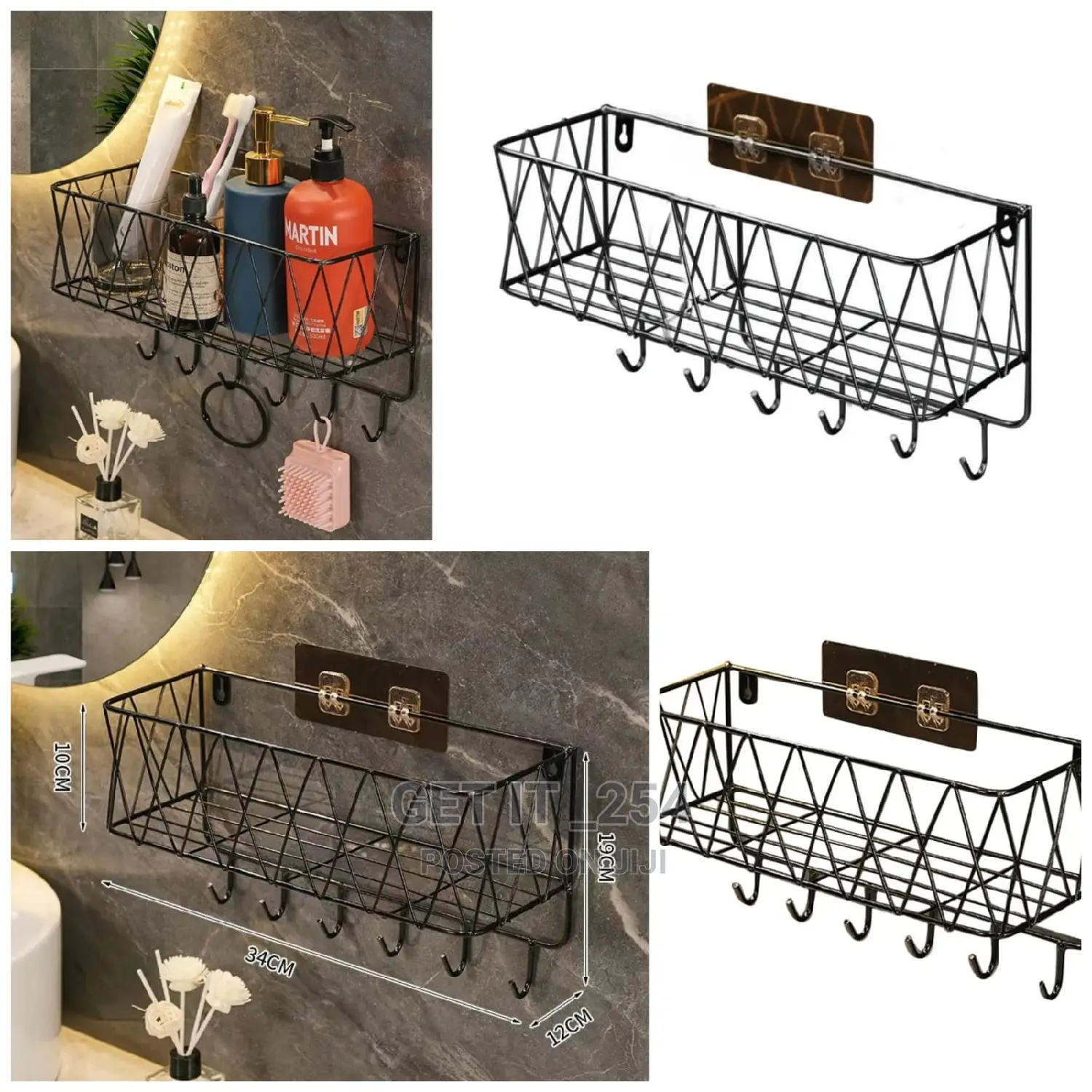 No Drill Bathroom Shelf Rack Organizer
Colour:Gold
