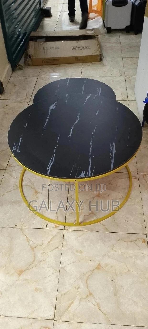 Marble Nesting Coffee Table (Glass Effect)Black - thumbnail 2