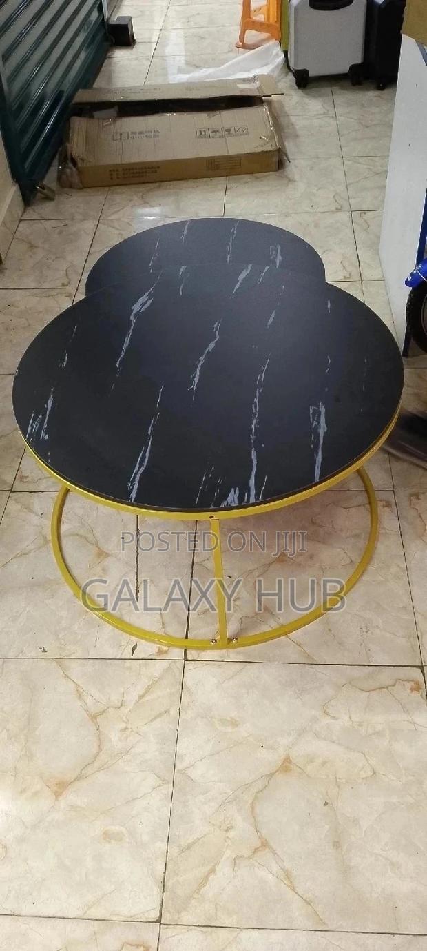 Marble Nesting Coffee Table (Glass Effect)Black - thumbnail 3
