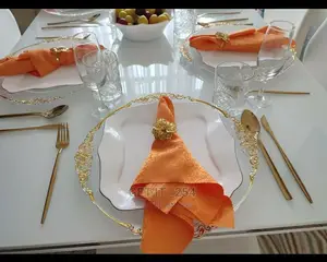 *Charger Plate 33cm//13inch With GOLD, Acyric Round