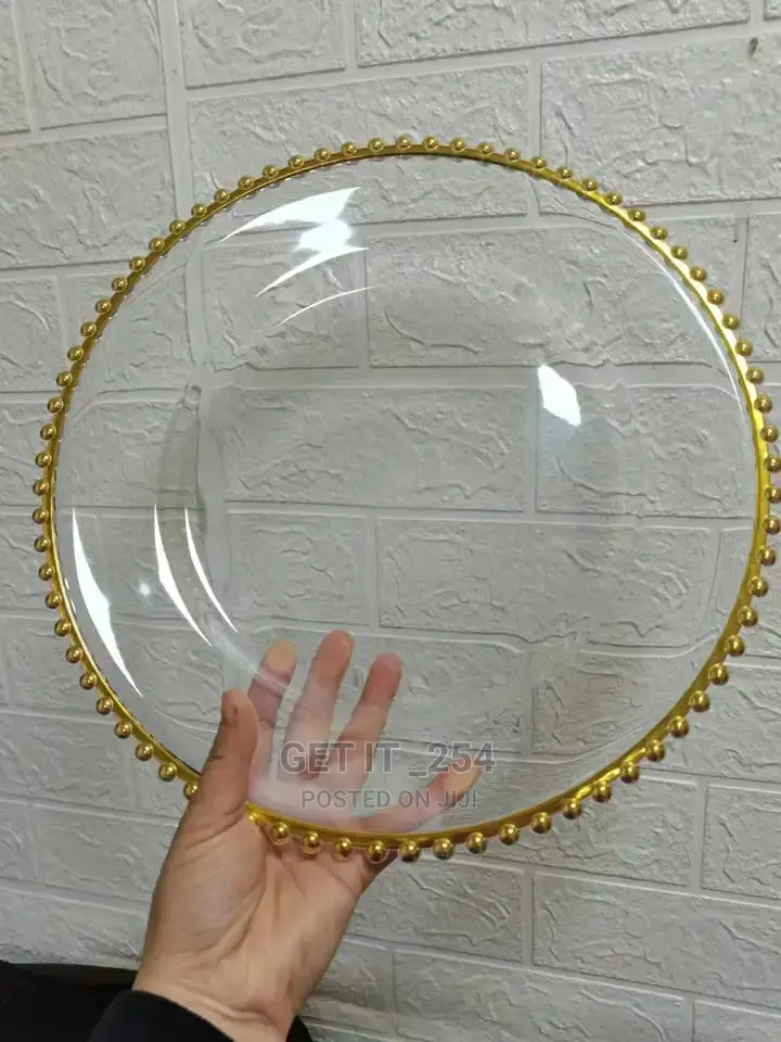 *Charger Plate 33cm//13inch With GOLD, Acyric Round