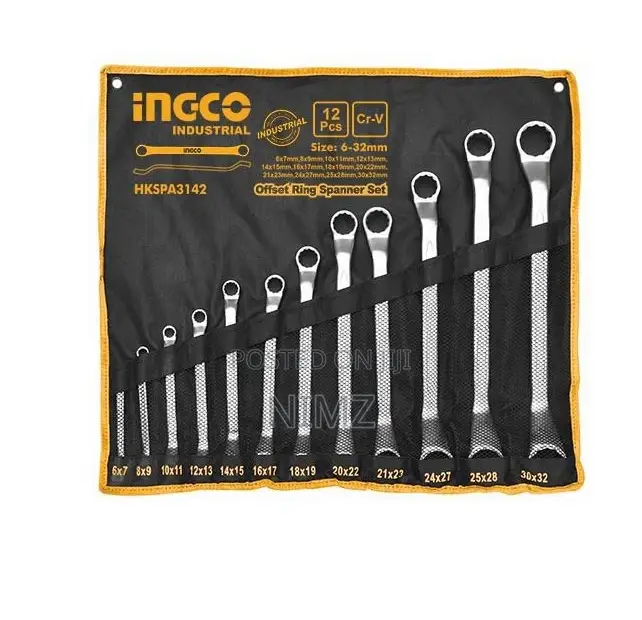 Ingco Offset Ring Spanner Set 12pcs