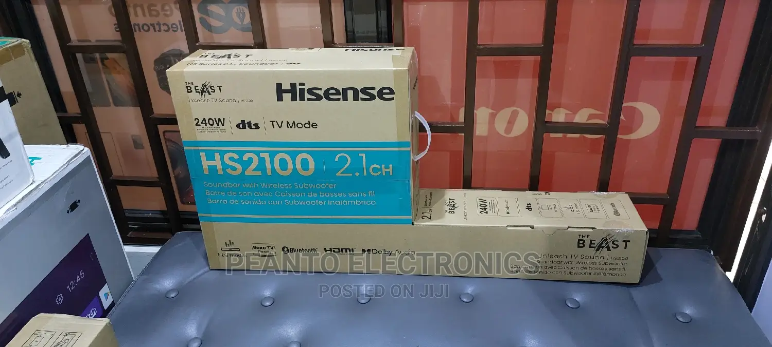 Hisense HS2100 2.1CH Wireless Soundbar System – Black