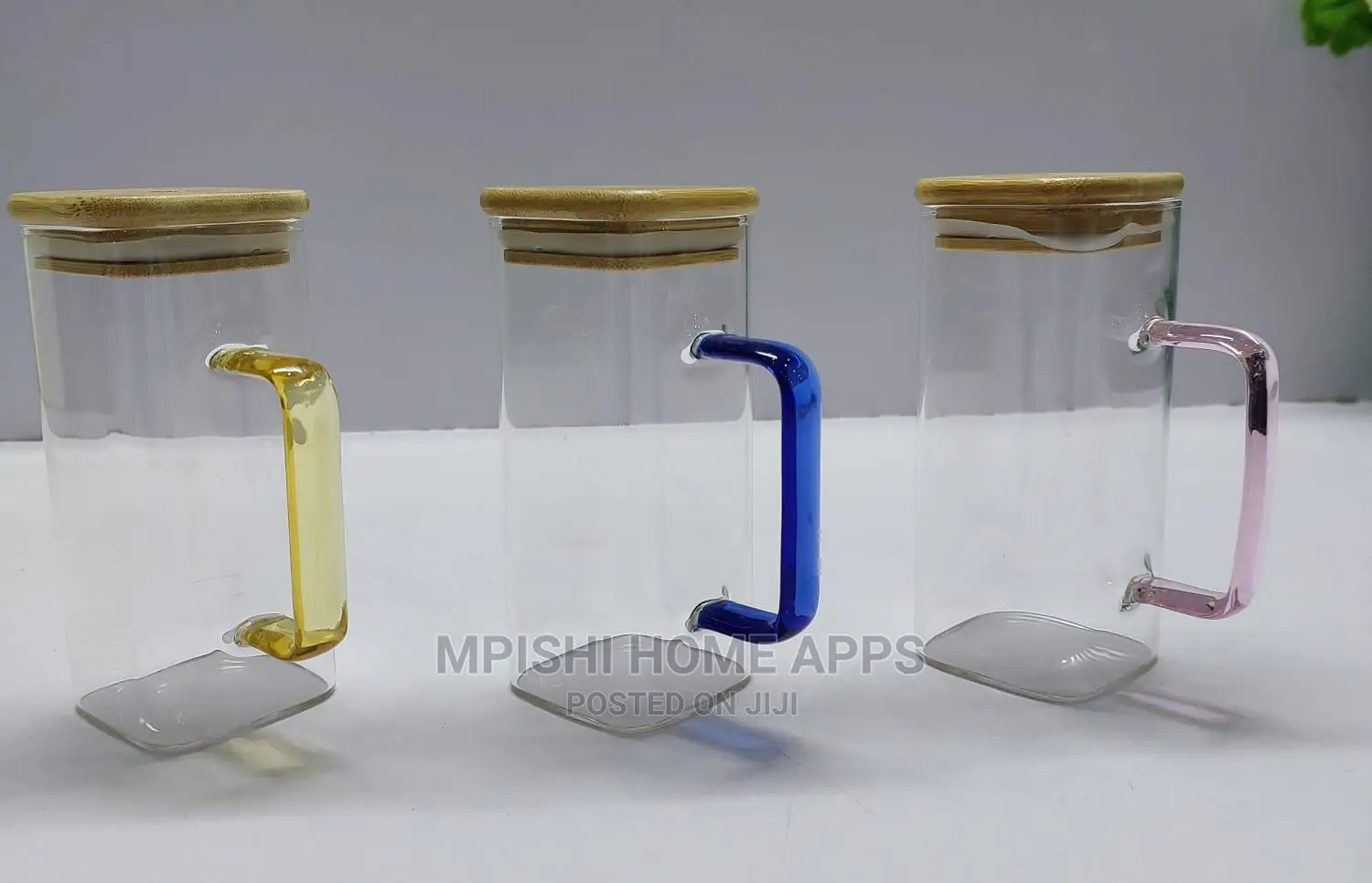 Square Smoothie Glasses With Bamboo Lid