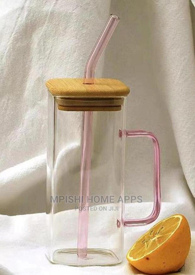 Square Smoothie Glasses With Bamboo Lid - main view