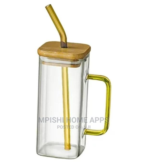 Square Smoothie Glasses With Bamboo Lid - thumbnail 2