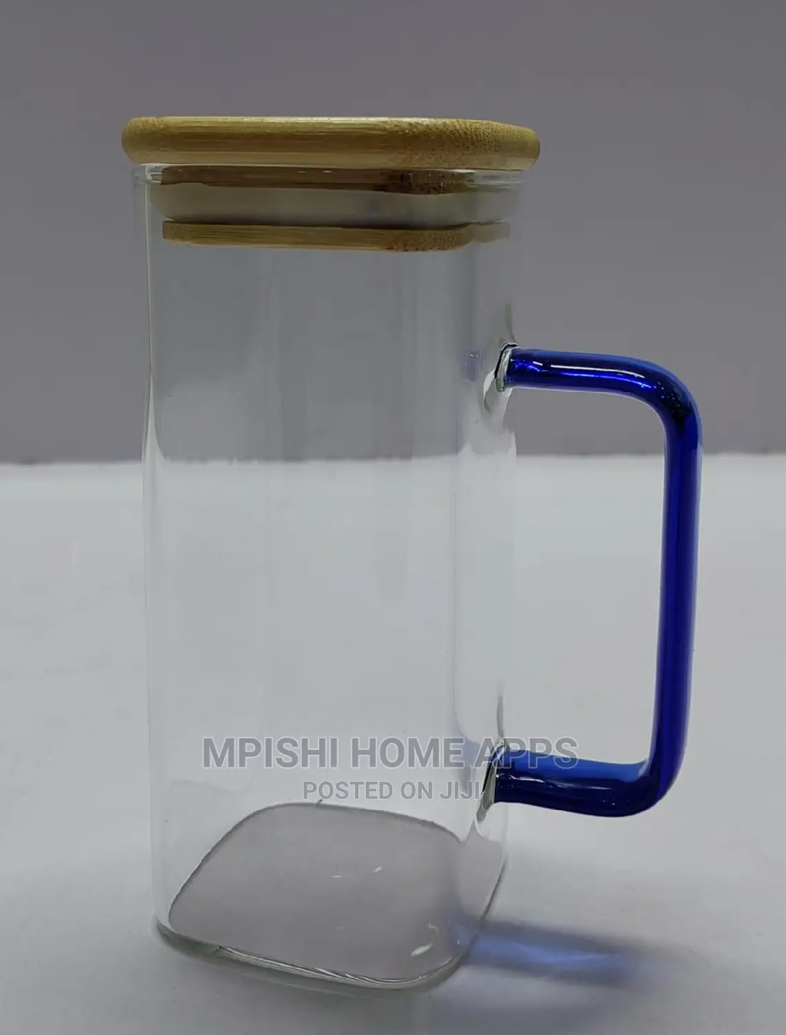 Square Smoothie Glasses With Bamboo Lid