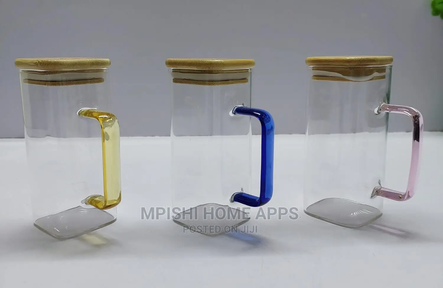 Square Smoothie Glasses With Bamboo Lid
