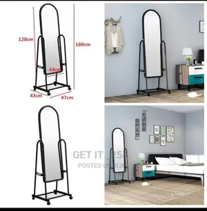 Portable Dressing Mirror Black White Pink Height 160cm