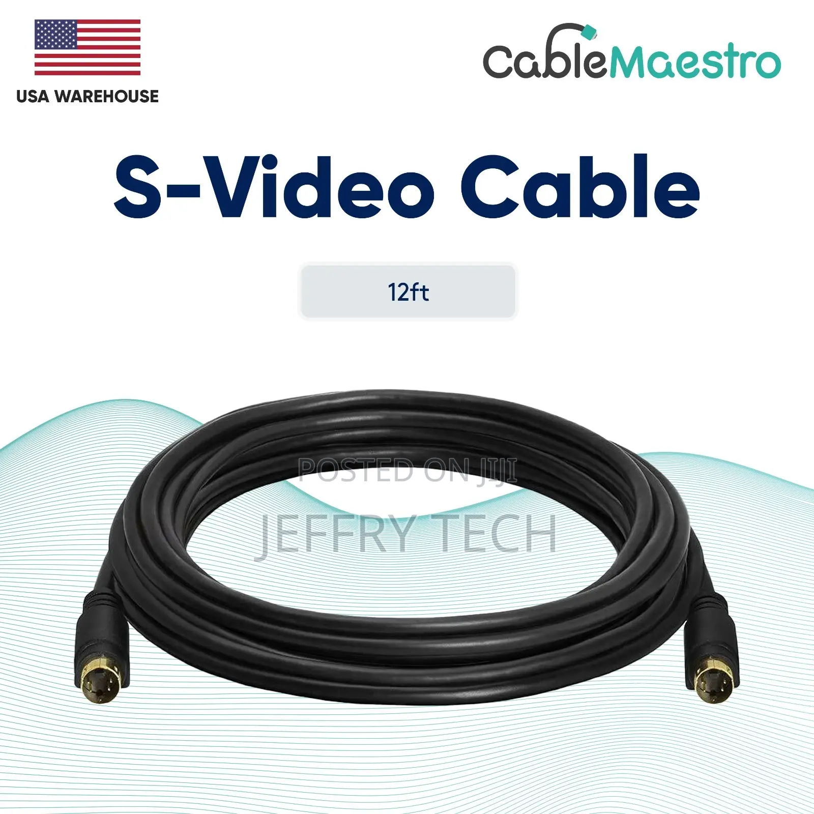 S-Video Cable Male to Male for Monitor VCR Gold Plated 4 Pin