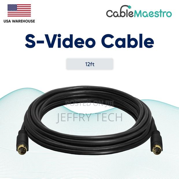 S-Video Cable Male to Male for Monitor VCR Gold Plated 4 Pin