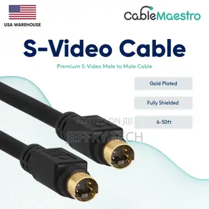 S-Video Cable Male to Male for Monitor VCR Gold Plated 4 Pin