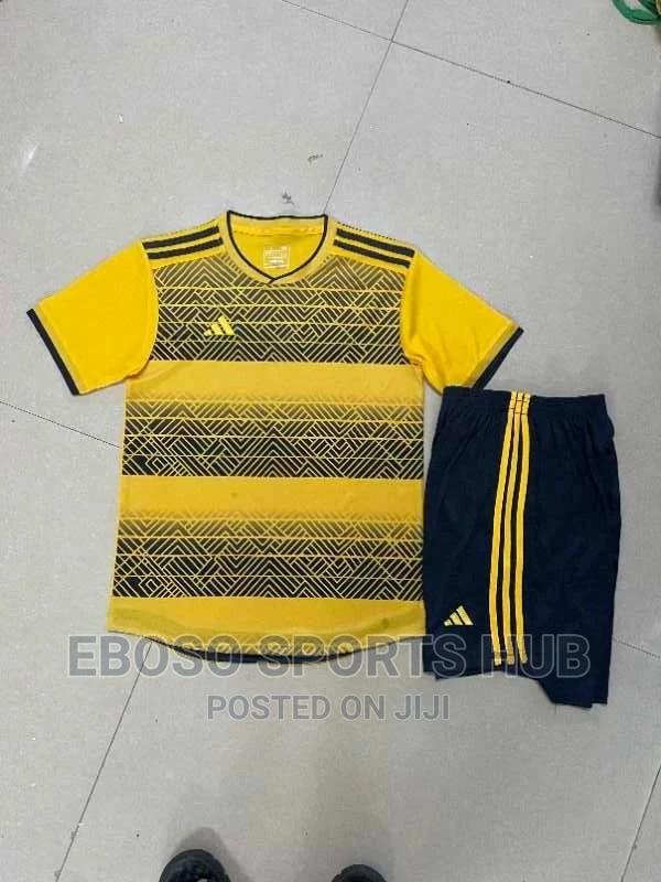 Yellow Black Adidas Football Uniform