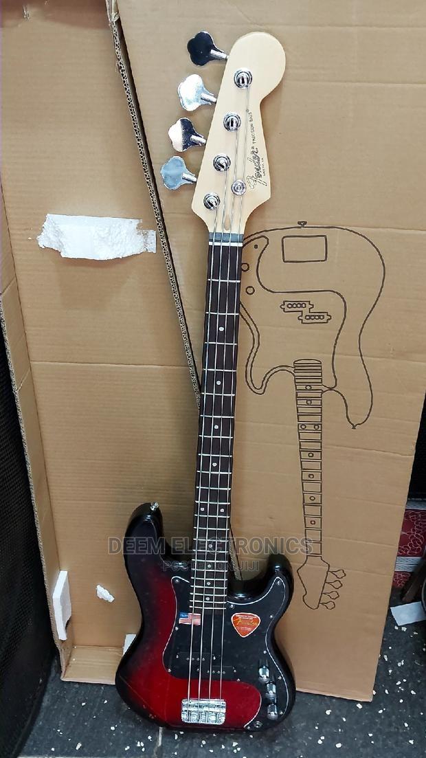 Bass Guitar, 4 Strings Fender (Red Black)