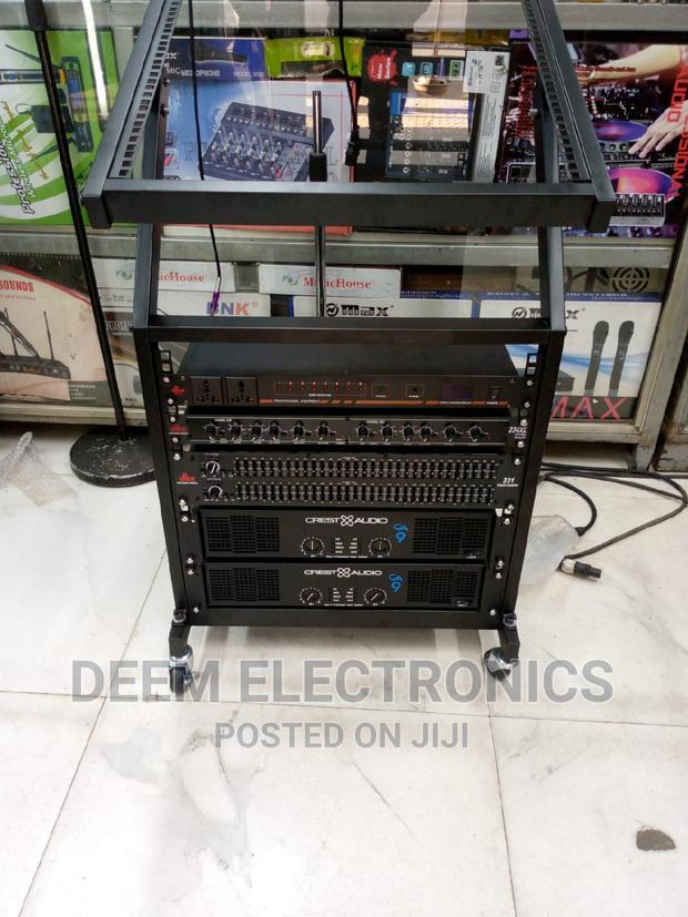 Full Set in Rack: Amplifier, Crossover, Equalizer, - main view