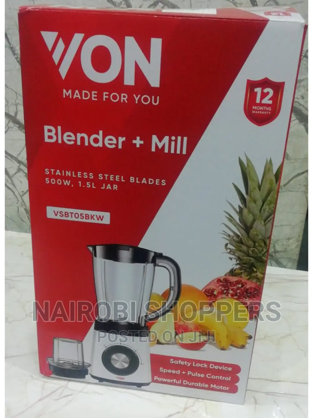 Von Blender + Mill With Durable Jar