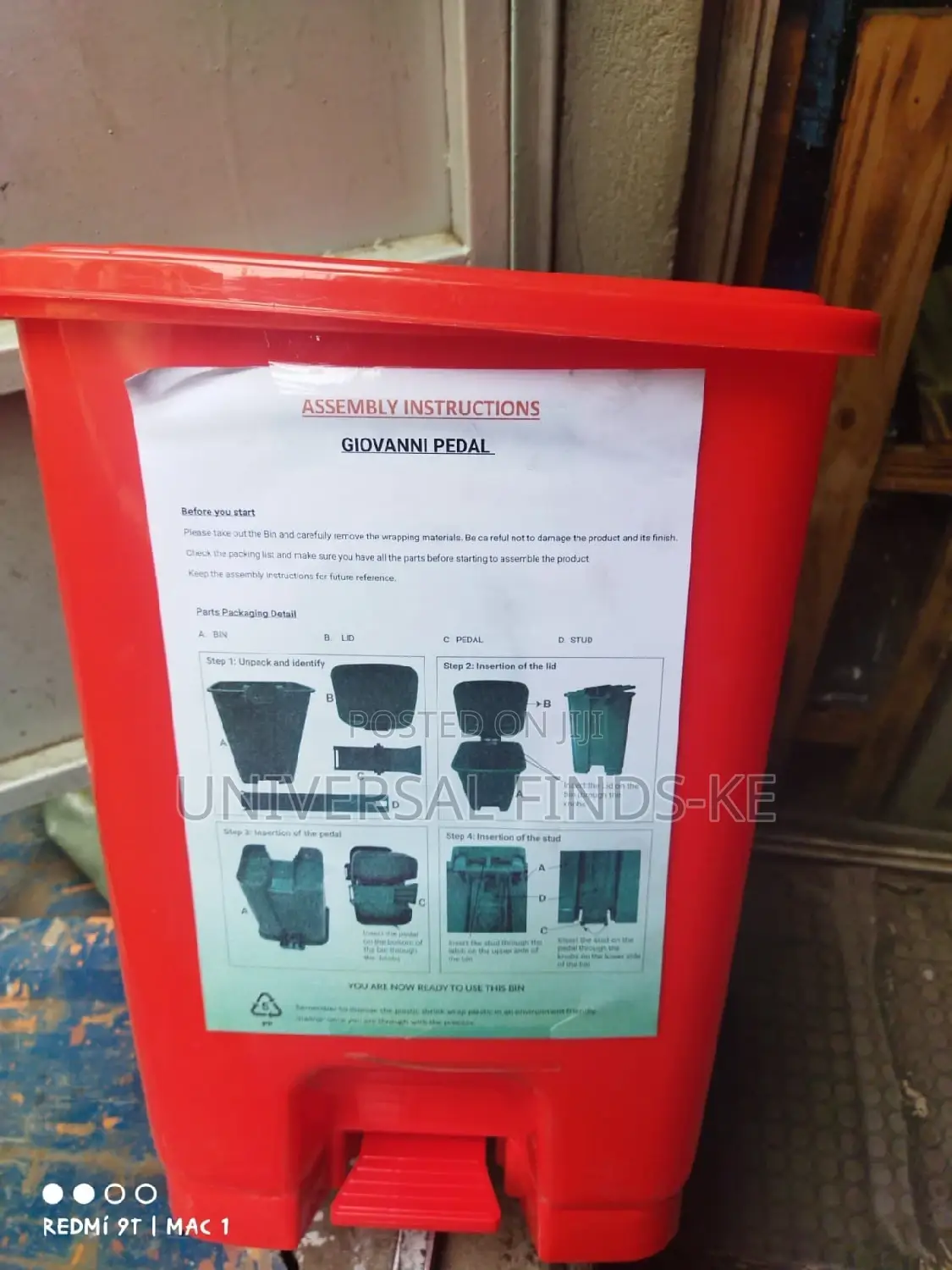 30ltrs Giovanni Waste Bin. Pedal Dustbin