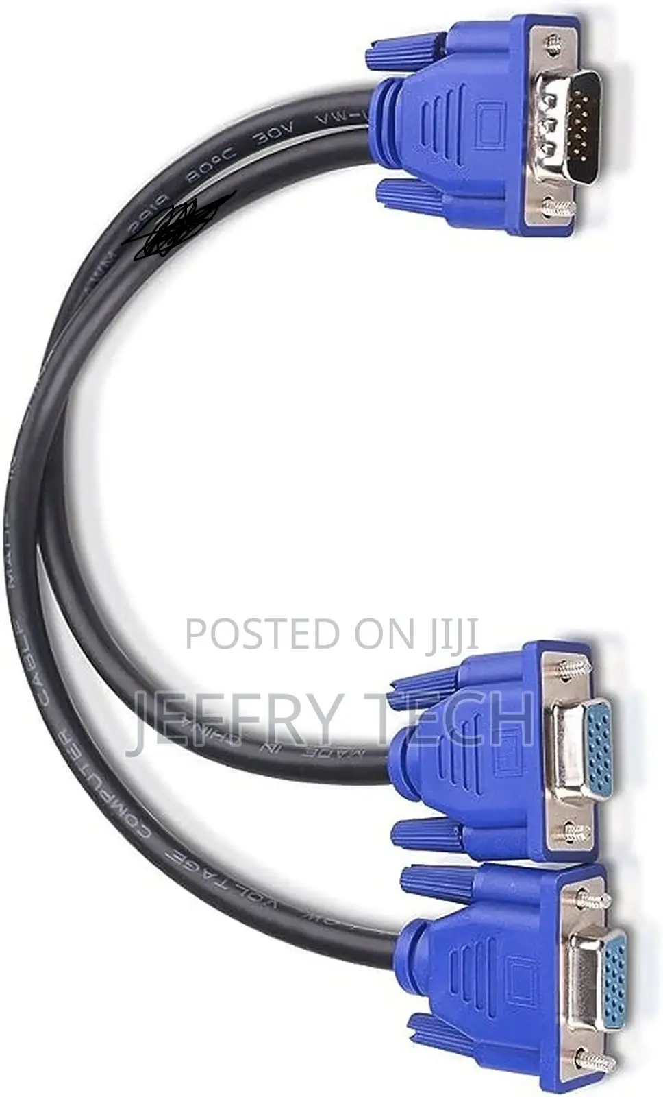 VGA Splitter Cable Dual VGA Monitor Y Cable 1 Male to 2 Fema