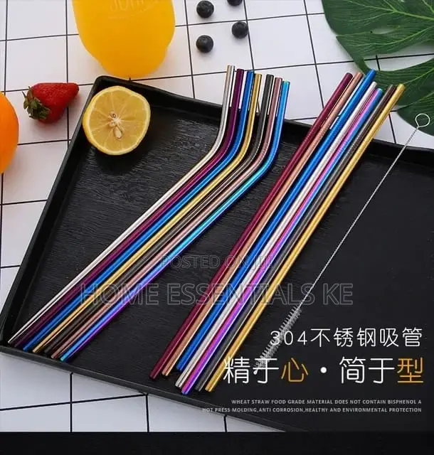 Stainless Steel Reusable Straws 11pc Set