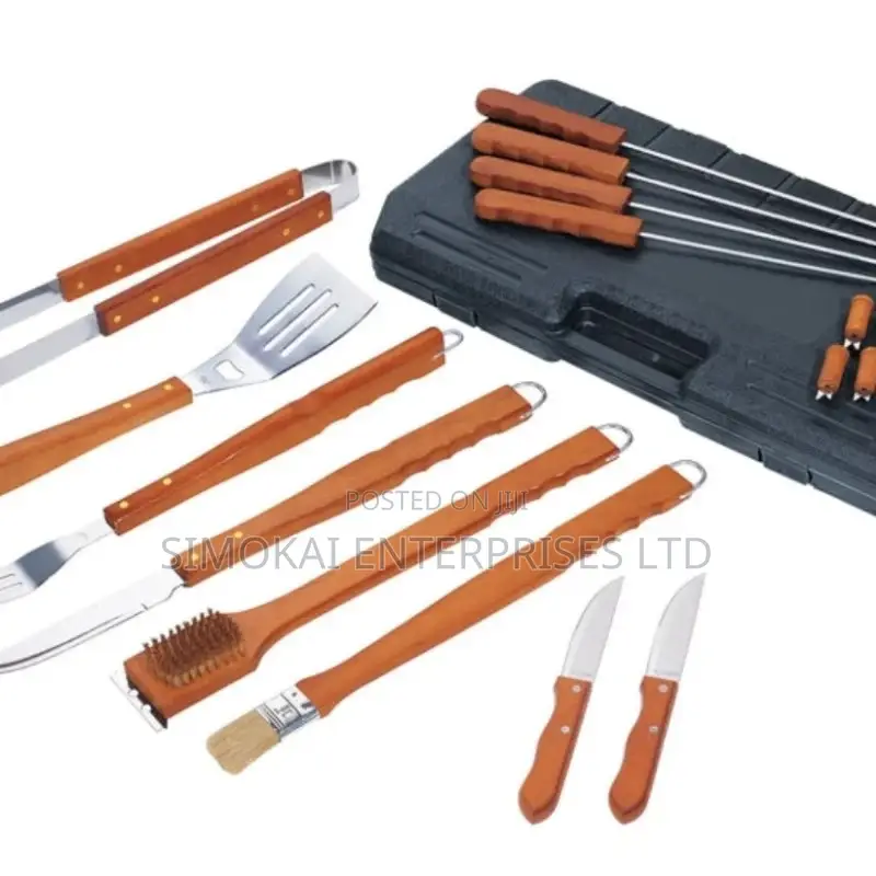 Alva 21pc Deluxe Wood-Handled BBQ / Braai Tool Set