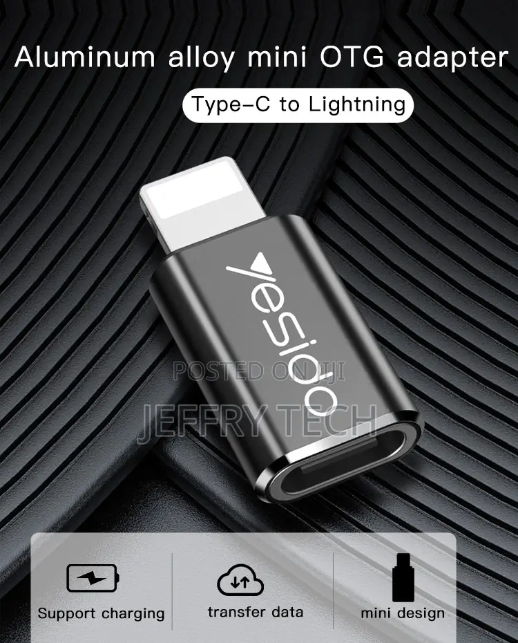 USB C Female To Lightning Male Adapter Charging Yesido