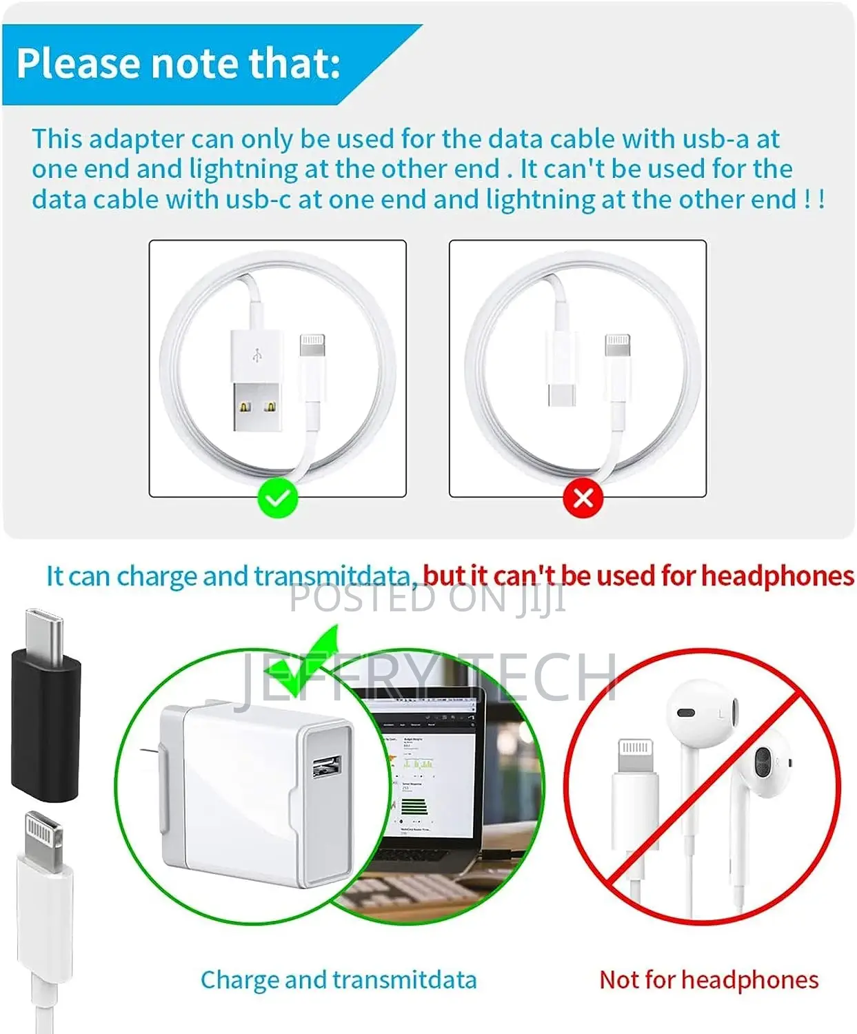 Lightning (Female) to USB C (Male) Adapter, USB C Adapter,