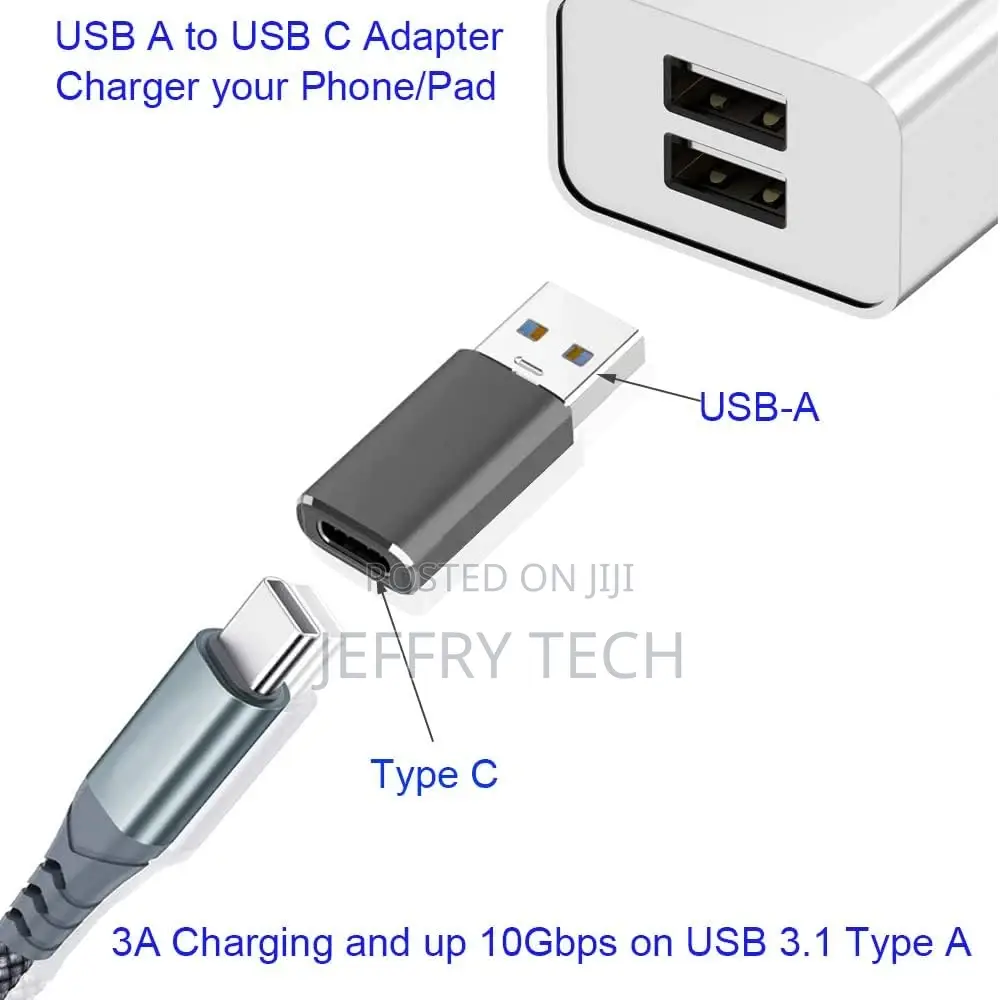 10gbps USB C Female to USB Male Adapter 2 Pack, USB 3.1 Gen2
