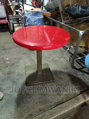 Restaurant Round Table Red Colour.