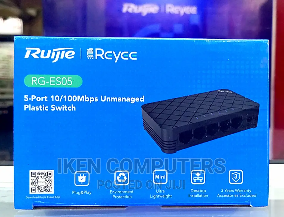 Ruijie Reyee 5 Port 10/100 MBPS Unmanaged Plastic Switch