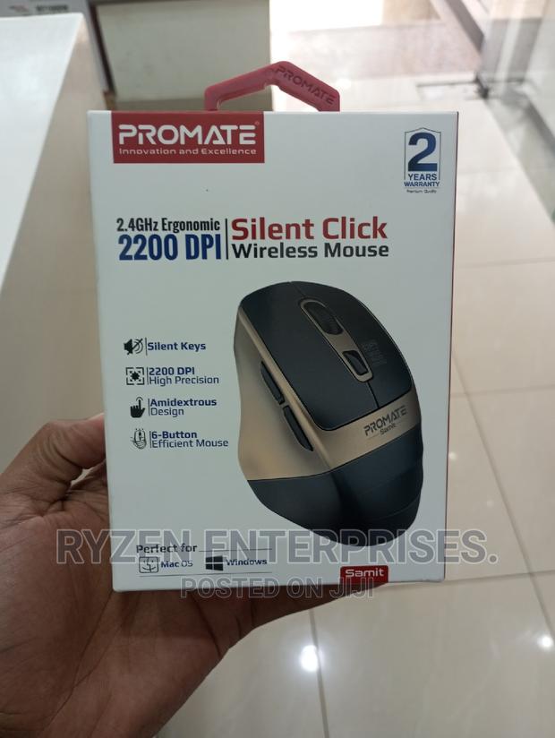 Promate Silent Mouse Gold-Wireless