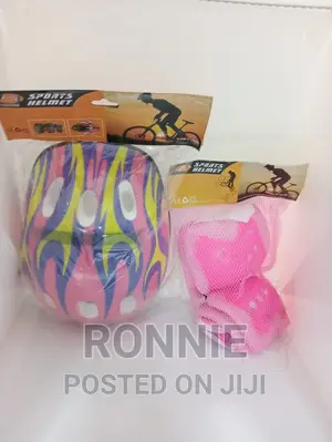 Bike Skating Pink Kids Protective Gears (Guards Helmets)