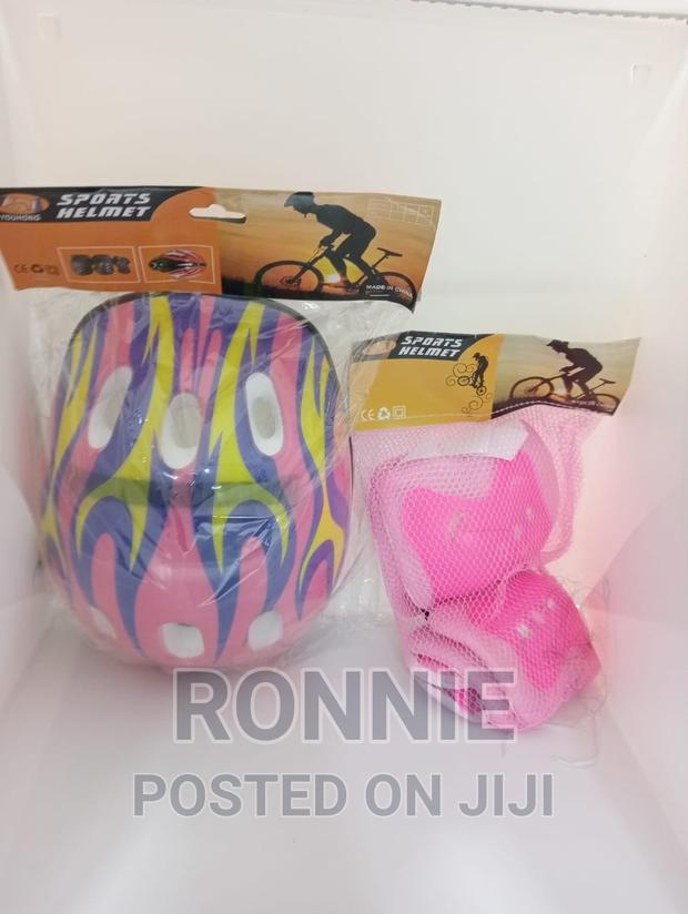 Bike Skating Pink Kids Protective Gears (Guards Helmets)
