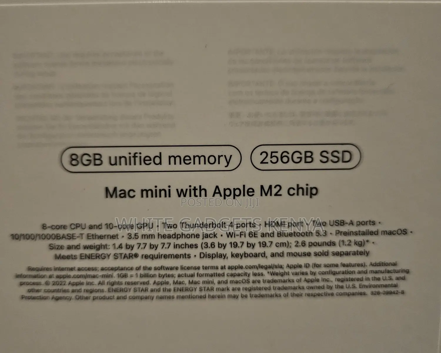 New Desktop Computer Apple Mac Mini M2 8GB Apple M2 SSD 256GB
