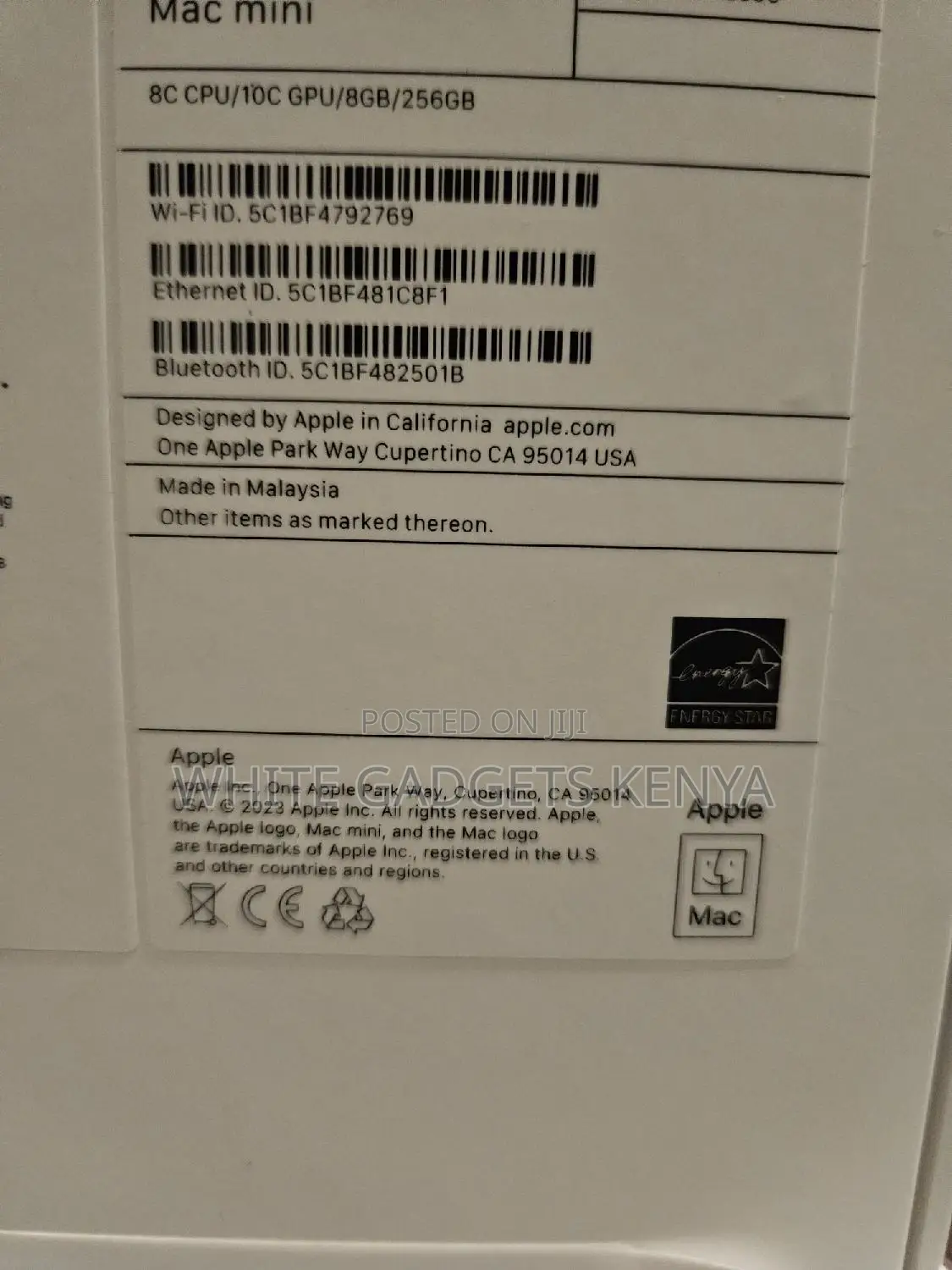 New Desktop Computer Apple Mac Mini M2 8GB Apple M2 SSD 256GB