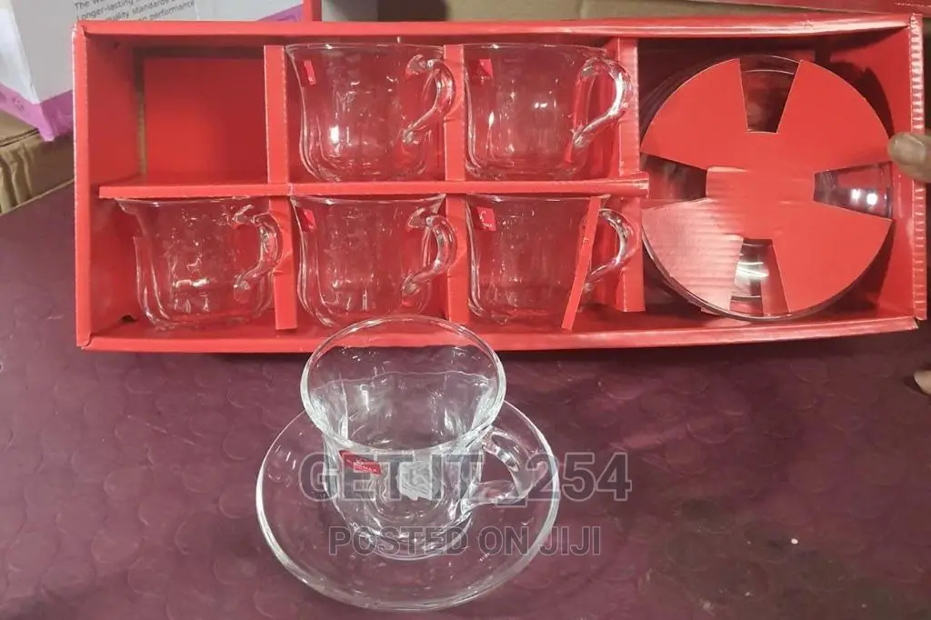 6pcs Cup and Soucer Glass