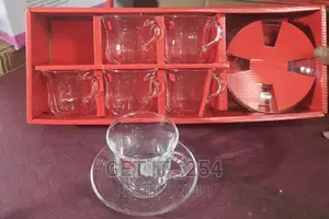 6pcs Cup and Soucer Glass