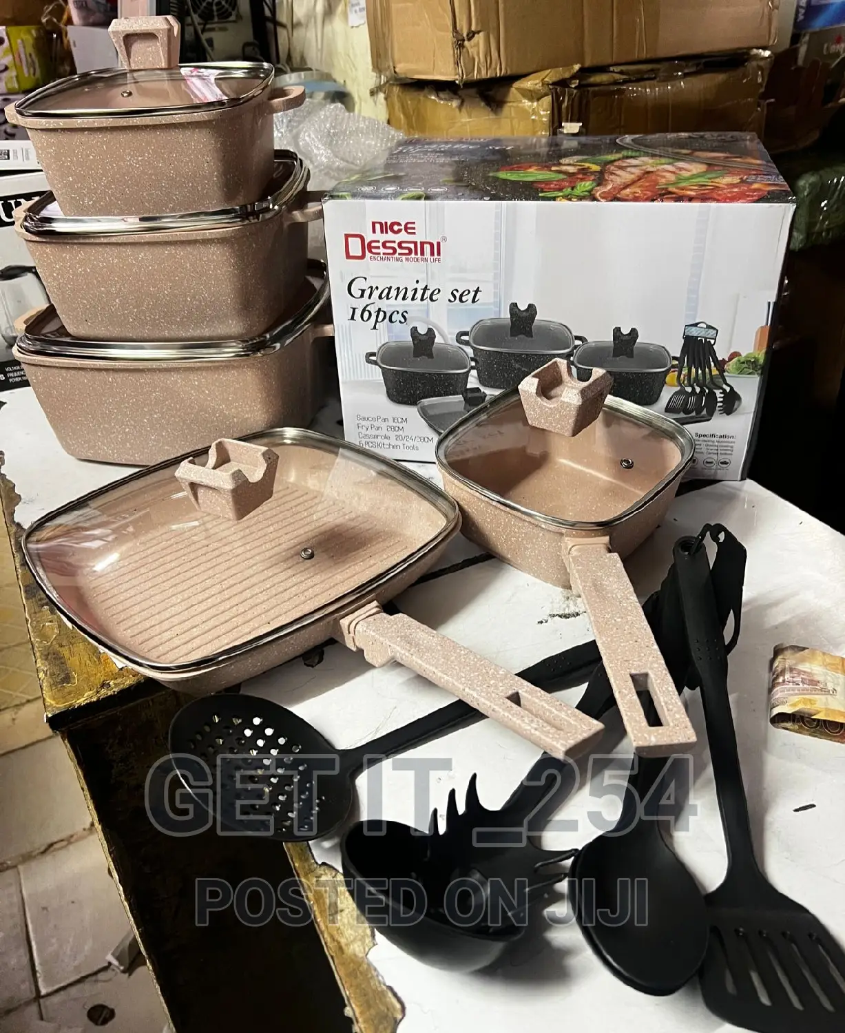 16 PCS Desini Granite Cookware Set