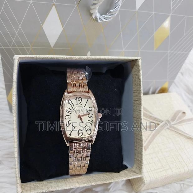Frank Muller Ladies Rectangular Rose Gold Ladies Wrist Watch