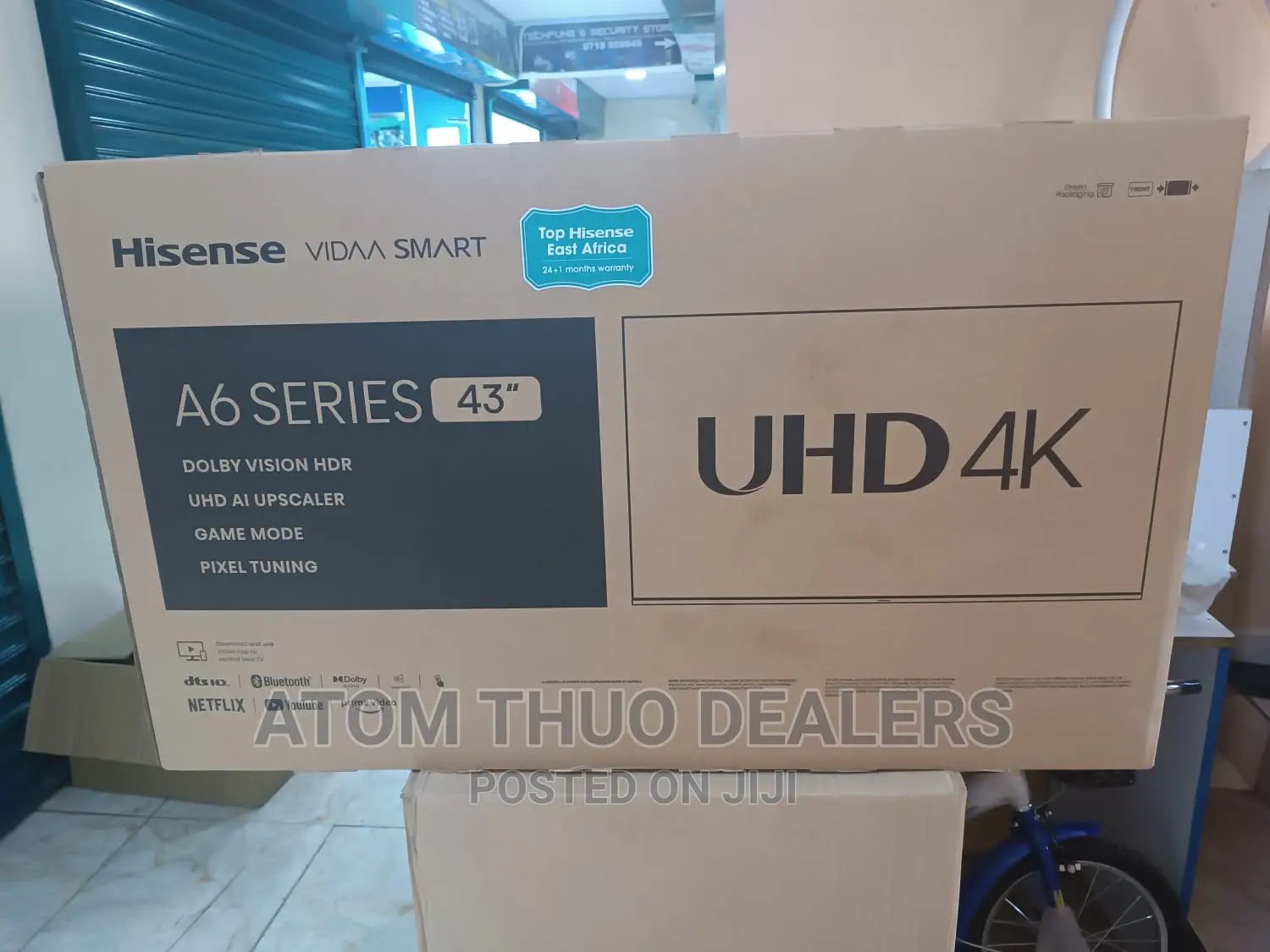 Hisense 43 Inch UHD VIDAA Frameless LED TV Bluethooth.