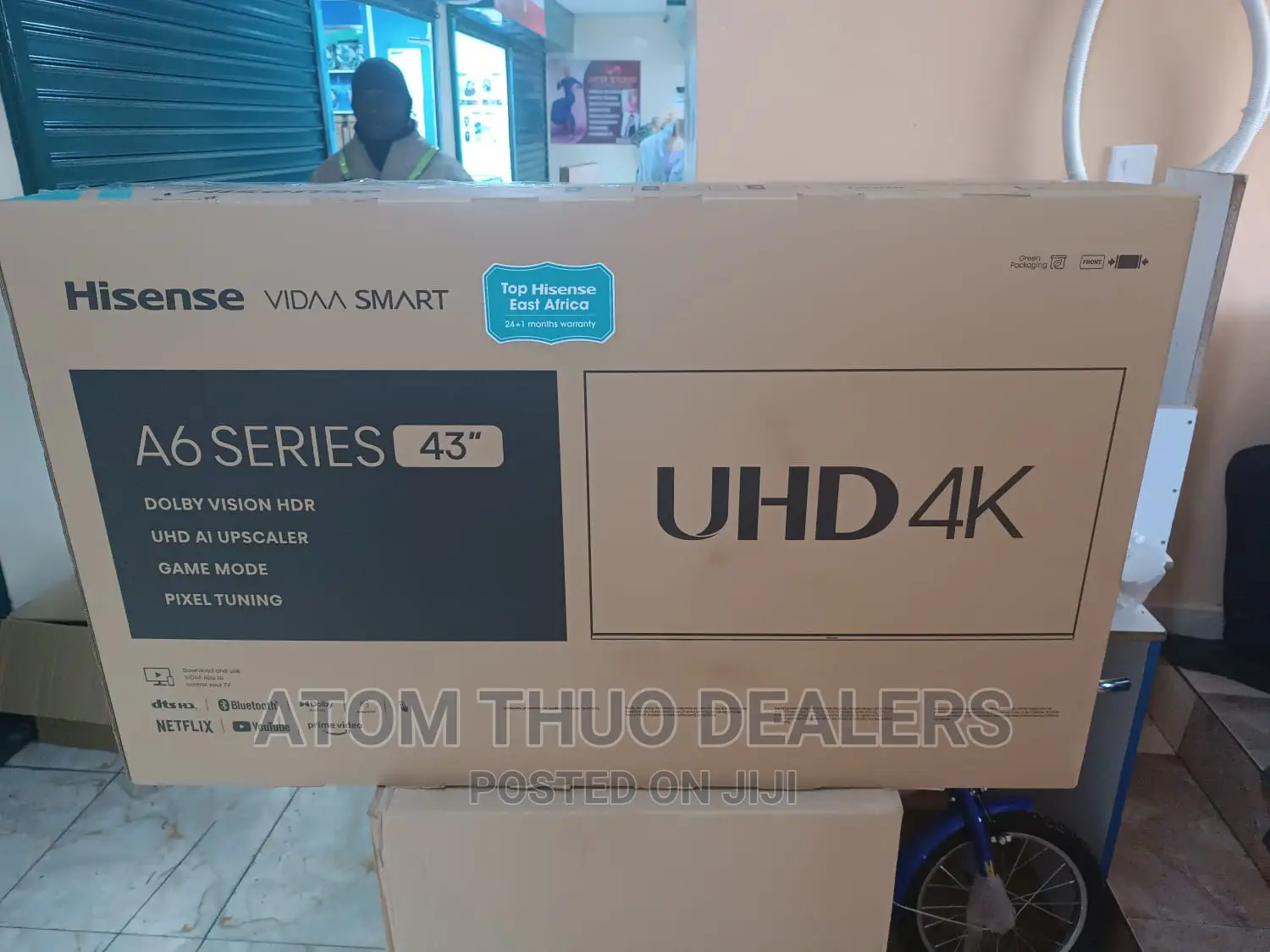 Hisense 43 Inch UHD HDR Frameless Smart TV 43a6hken- .