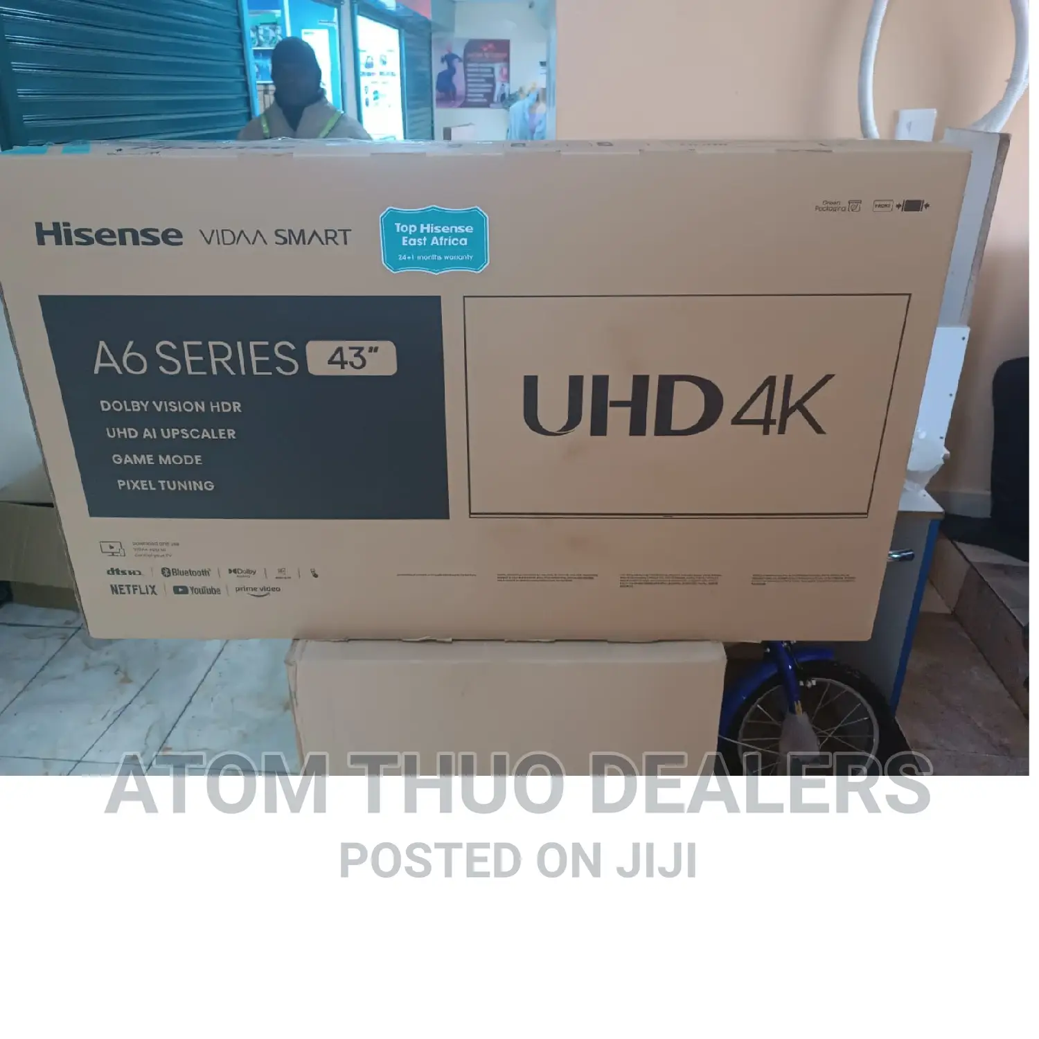 Hisense 43 Inch UHD HDR Frameless Smart TV 43a6hken- .