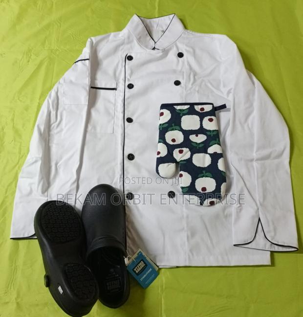 Durable Kitchen Chef Uniforms Package (Clogs+Jacket+Gloves) - main view